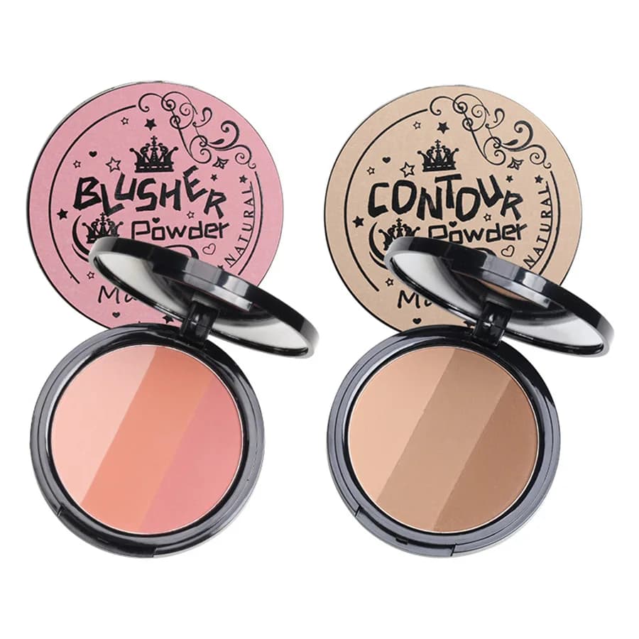 3 in1 vassoio in polvere a tre colori Blush Contouring Waterproof Long Lasting delicato trucco naturale per il viso