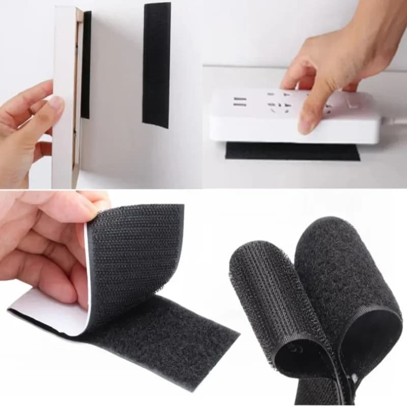 3/1M Forte autoadesivo Nastro di fissaggio con gancio e anello Nastro biadesivo con colla adesiva Nastro velcro Strumenti artigianali fai da te