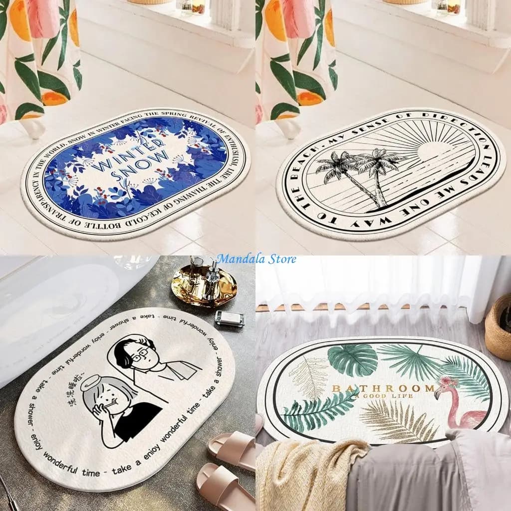 U2JC Tappetino da bagno antiscivolo Zerbino stile Tappeti assorbenti Tappetini d'ingresso Tappeti per balcone Bagno