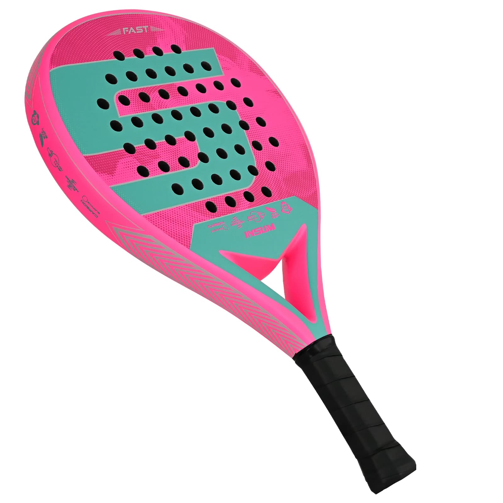 Carbon Padel Rack with Accessories and EVA Memory for Beginners, Light Sports Equipment