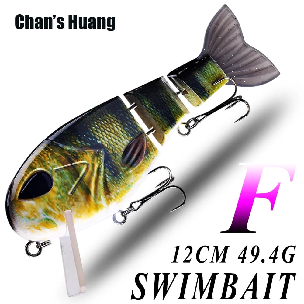 Chan's Huang 1 pz Square Bill snodato Swimbait 12CM 49.4G Floating Wake Bait 3 segmenti richiamo di pesca artificiale Shad Swim Bait