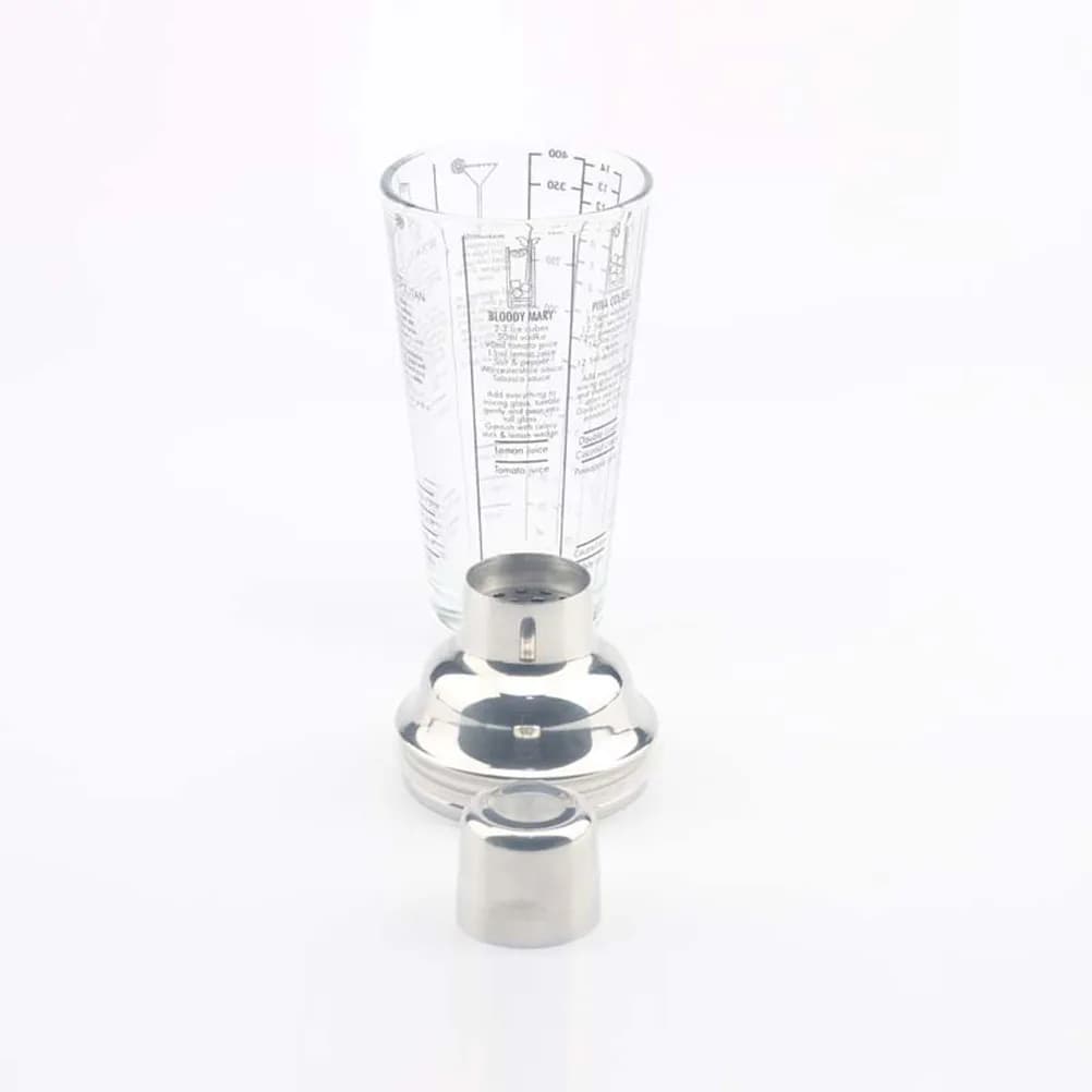 Scale Pattern Glass Cocktail Shaker Stainless Steel Cover Rust-Resistant Bar Mixology Tool for Home Practice Entertaining Wine