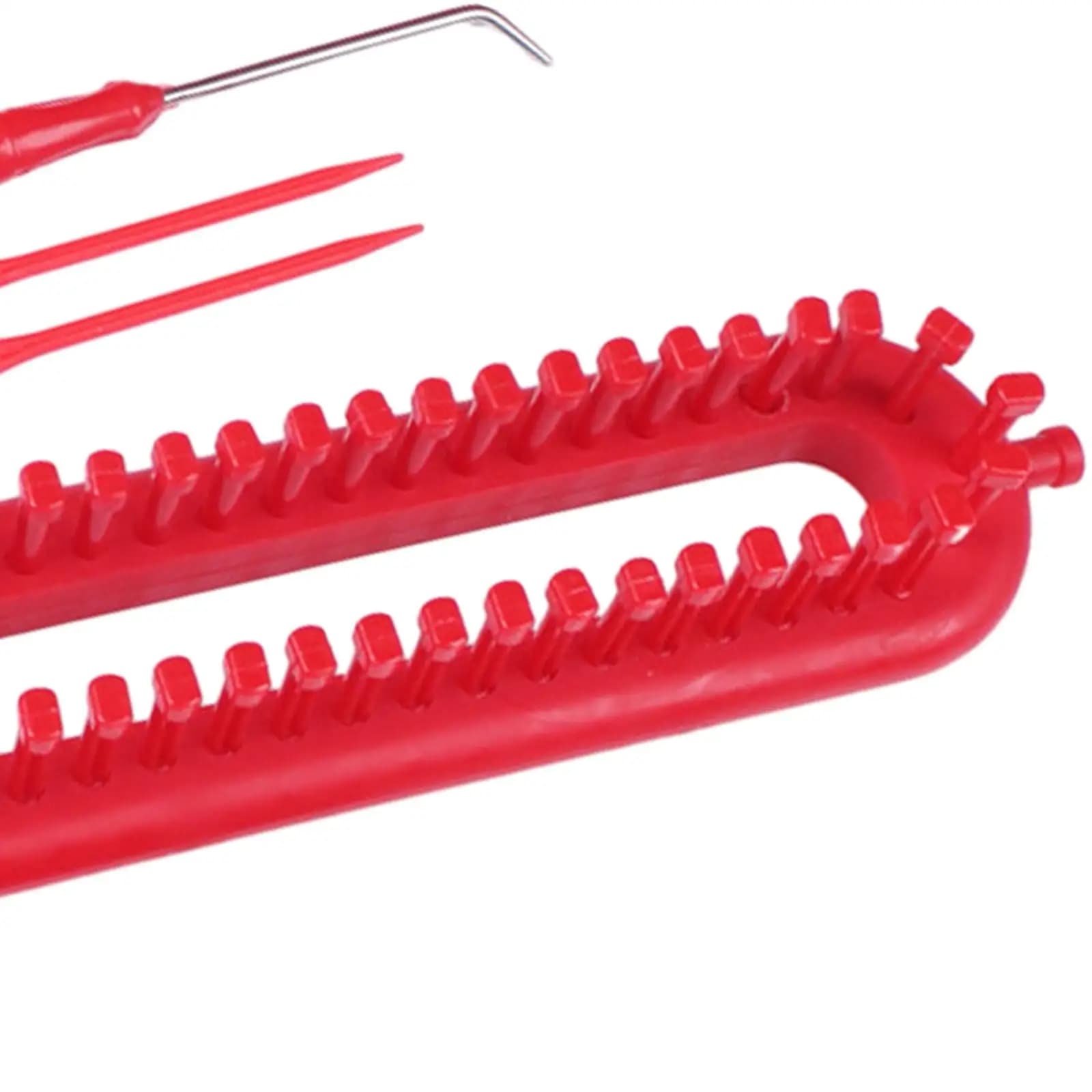 Rectangle Scarf Weaving Loom Portable PP Knitting Tool with Crochet Hook for DIY Hats Socks Sweaters