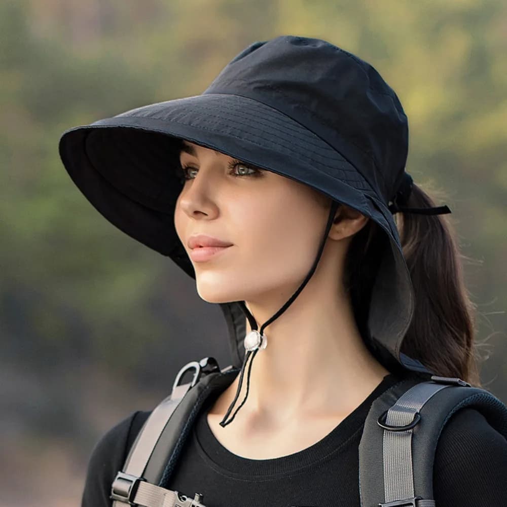 Women Bonnet Neck Protection Wide Large Brim Sun Hat Bucket Hat Ladies Hat Shawl Visor Cap