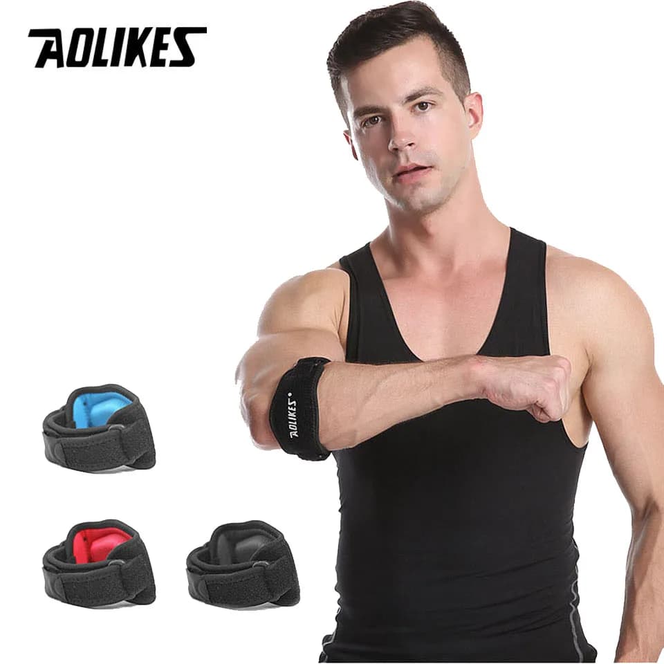 AOLIKES 1PCS Regolabile Basket Badminton Tennis Golf Gomito Supporto Cinghia del golfista Gomitiere Sindrome del dolore lateralmente Tutore