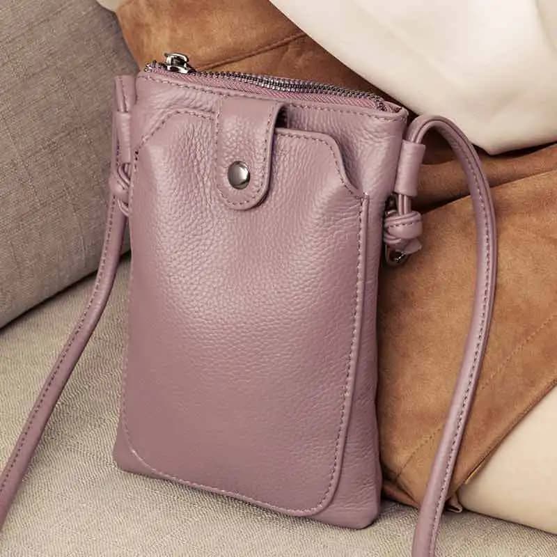 Borsa a tracolla diagonale da donna in pelle PU tinta unita Borsa a tracolla portatile con fibbia a doppio strato Mini portafoglio per telefono