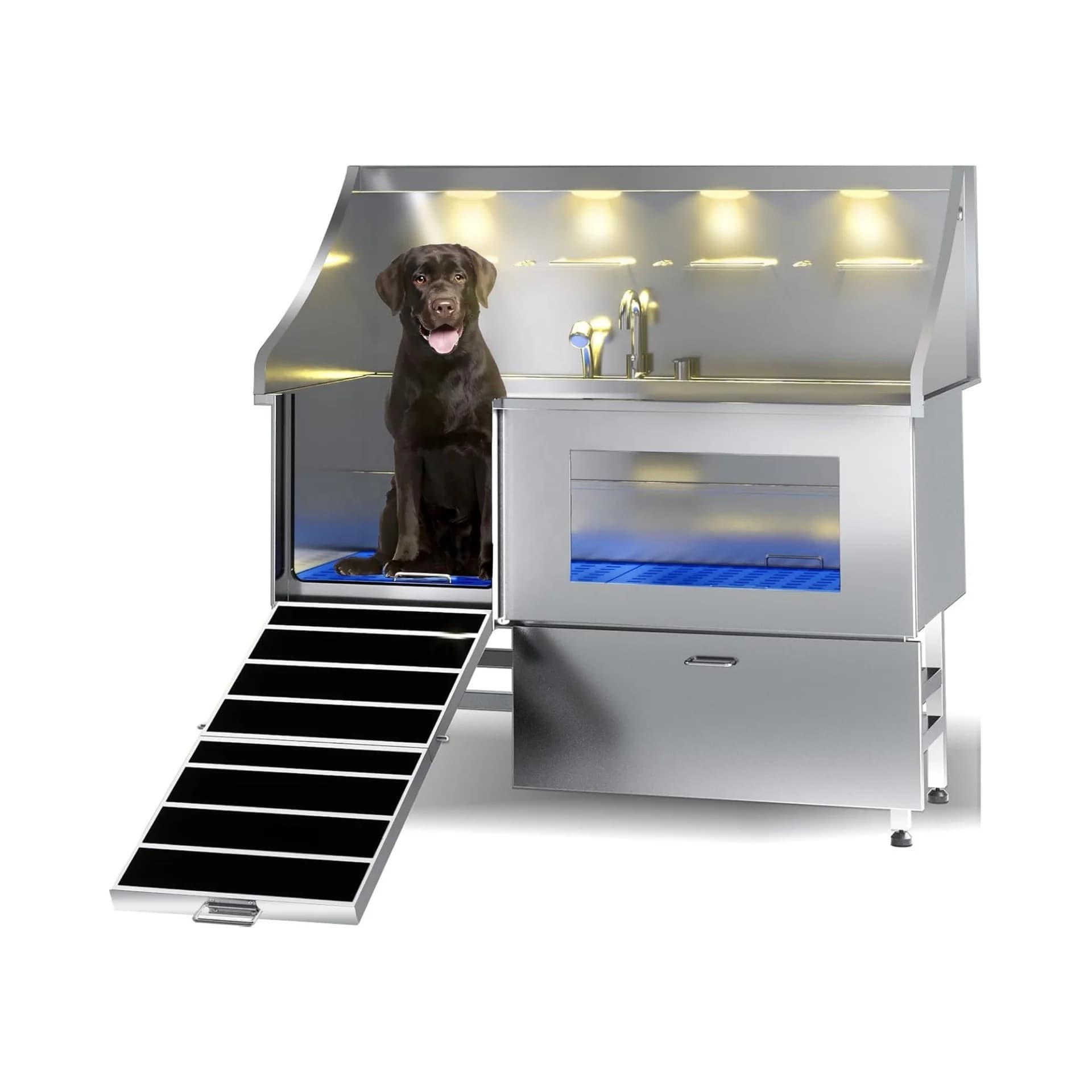 Faretto per cassetto con rampa per vasca da bagno, multifunzione, ecologico, per cani di grandi dimensioni, per stazione di lavaggio del salone di animali domestici