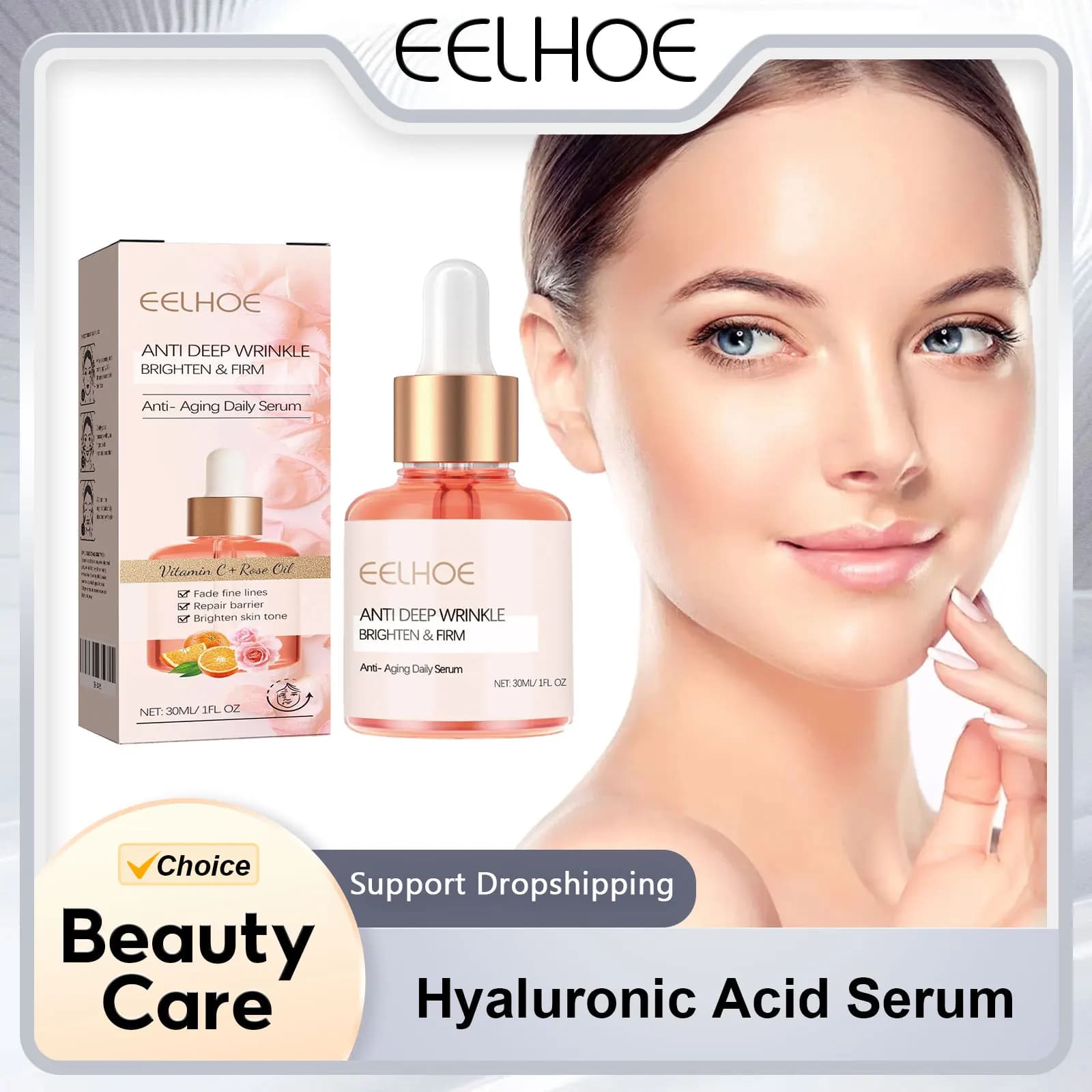EELHOE Hyaluronic Acid Serum For Face Lifting Moisturizing Radiant For Skin Nutrient Skin Cleansing Vitamin C Serum Face 30ml