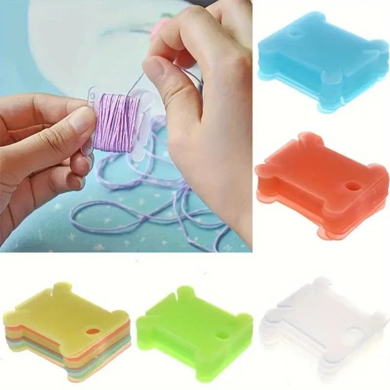 100 pezzi di plastica per cucire avvolgimento piastra bordo filo colorato avvolgitore punto croce filo da ricamo bobine strumento organizzatore