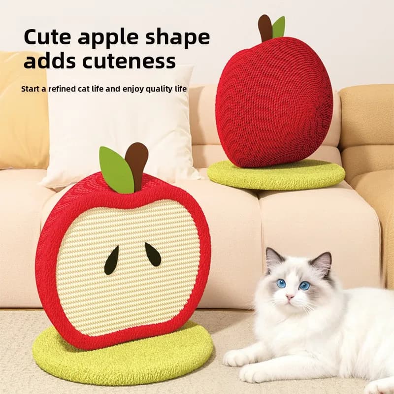 Vertical Apple Sisal Cat Scratching Post, Durable Wear Resistant Four Season Cat Toy for Entertainment