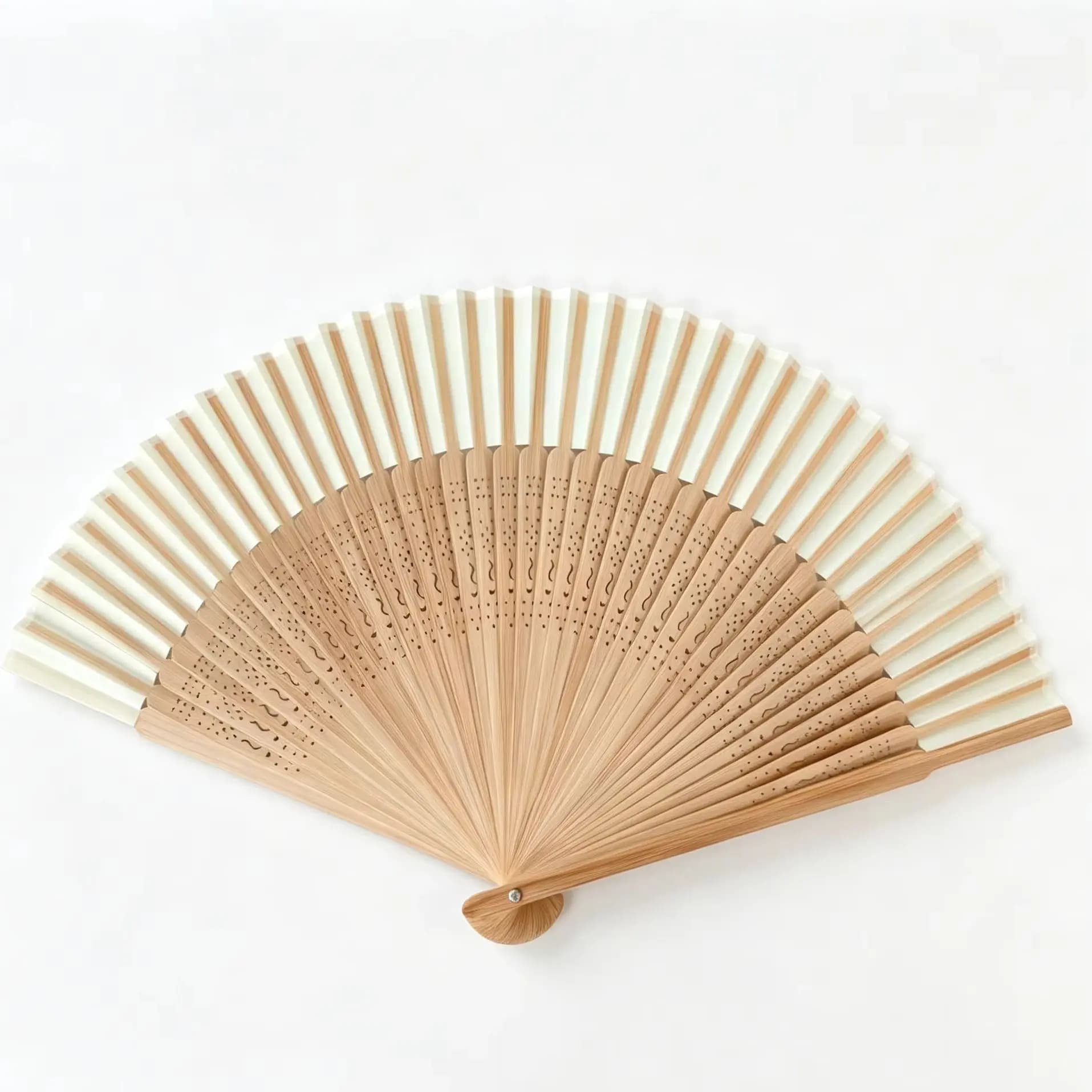Ventilatore pieghevole in bambù retrò da 1 pezzo, ventilatore portatile estivo portatile, ventilatore pieghevole da ballo