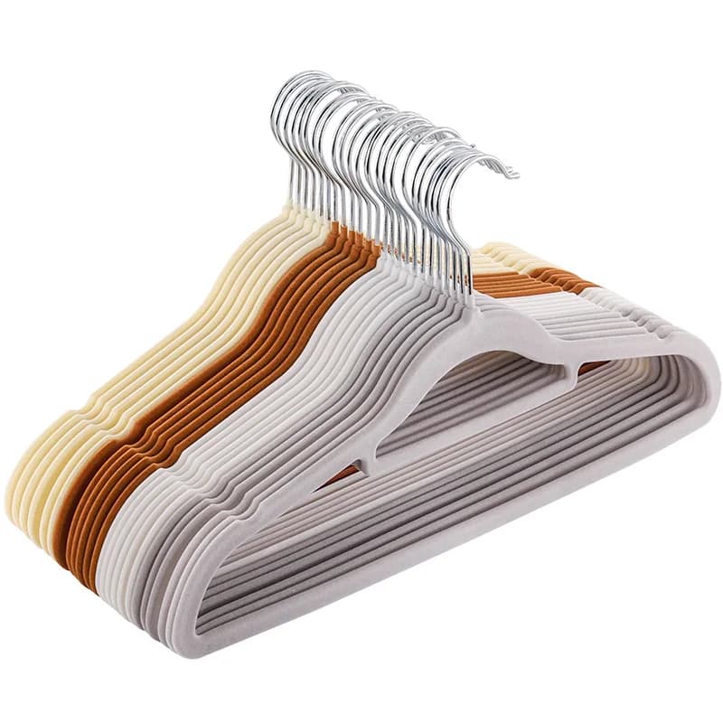 Set of 10 coat hangers space for bedroom, closet space, clothing store, clothes hangers, 360 degree swivel hooks