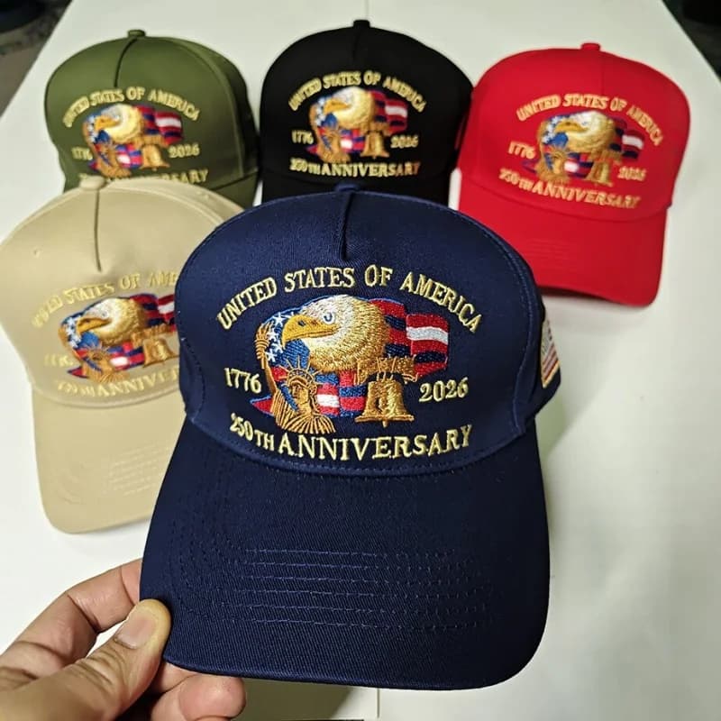 USA 250th Themed Commemorative Baseball Cap July 4th Independence Day Hat Adjustable Snapback Patriotic,Party Costume Accessory