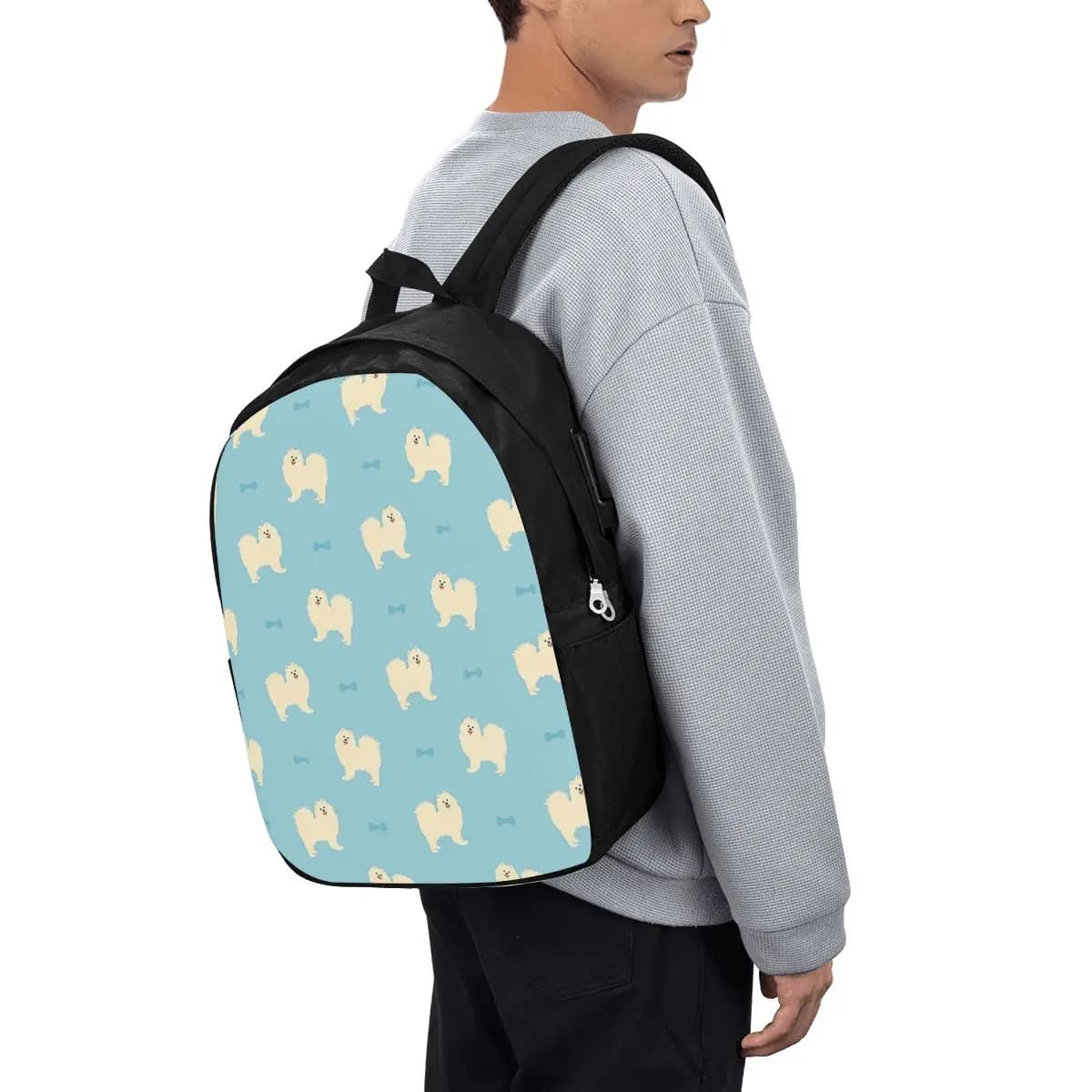Zaino per cani Samoyed, borsa da viaggio per notebook, borsa per computer, borsa da scuola per studenti universitari, borse a tracolla per laptop per uomo e donna