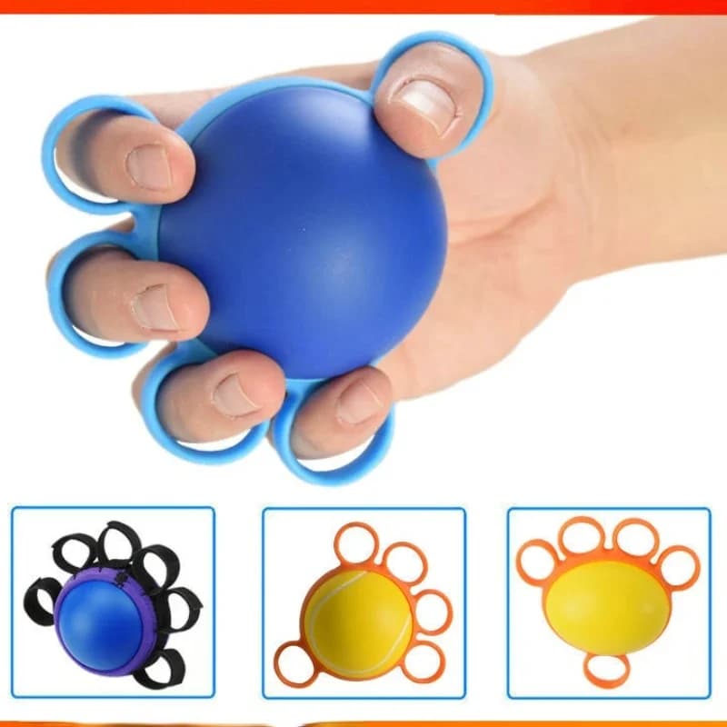 Palla con impugnatura a cinque dita Ictus Emiplegia Allenamento riabilitativo Attrezzatura per il fitness per anziani Anello per impugnatura per dito da polso