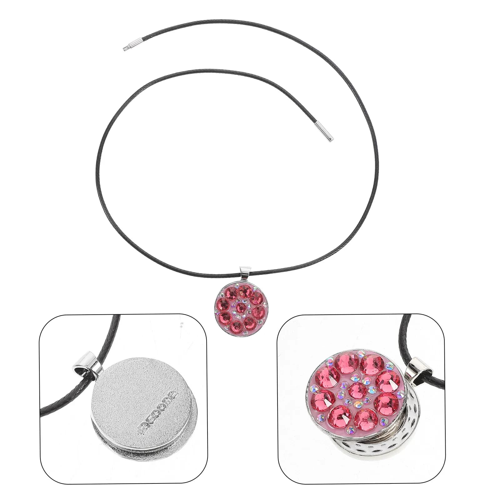 Accessori da golf: Ciondolo a forma di pallina da golf in lega di zinco con livella a bolla e clip, con design a cupola e cristalli