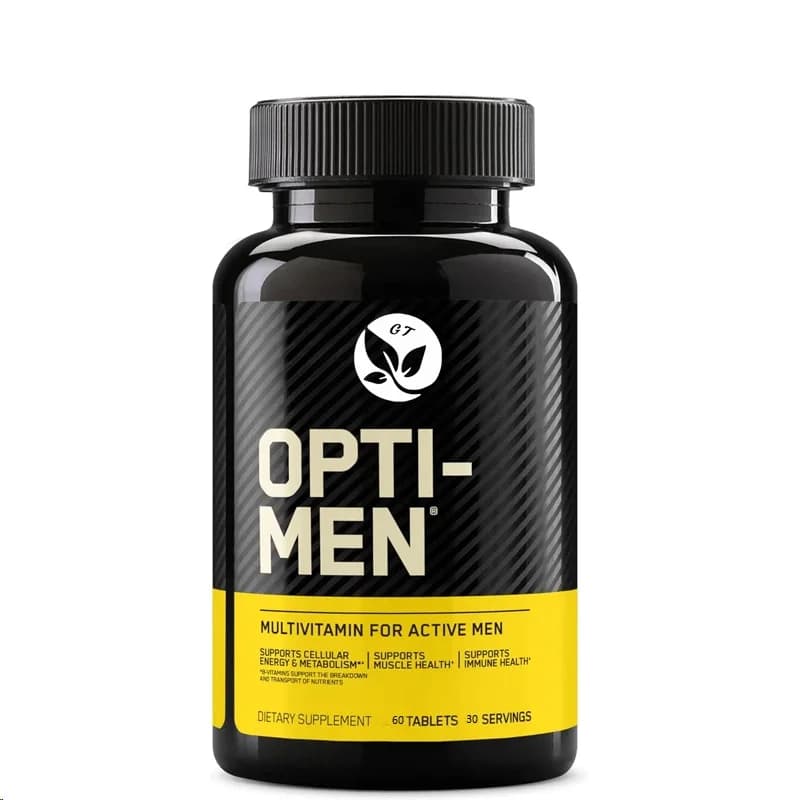 Opti-men, vitamin C, zinc and vitamin D, E, B12 for immune support Daily multivitamin supplement for men