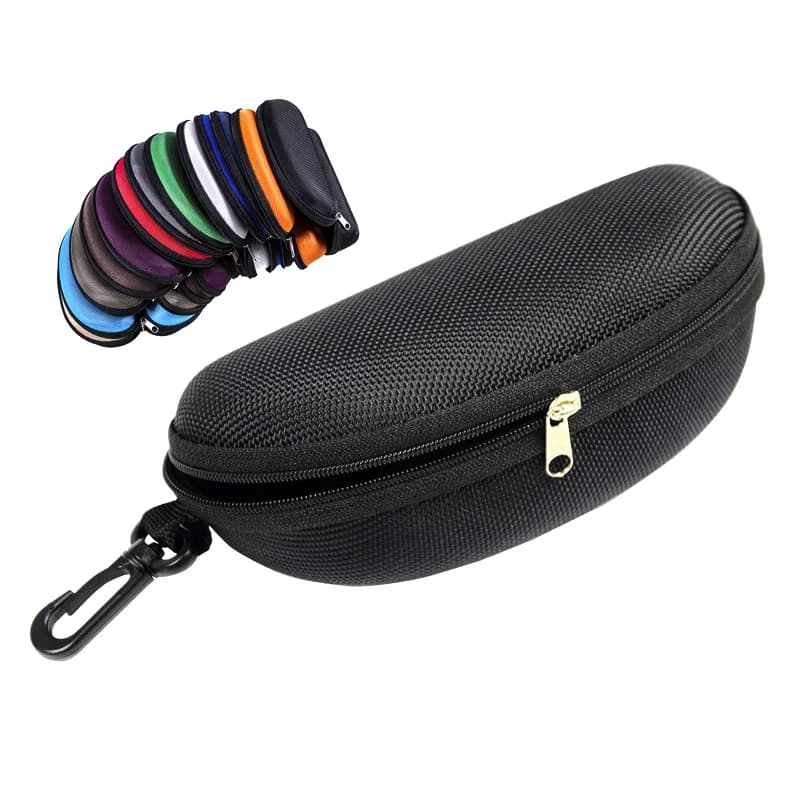 Uomo donna occhiali scatola portaoggetti occhiali da sole occhiali da lettura custodia da viaggio portatile con cerniera in EVA custodia per occhiali con gancio