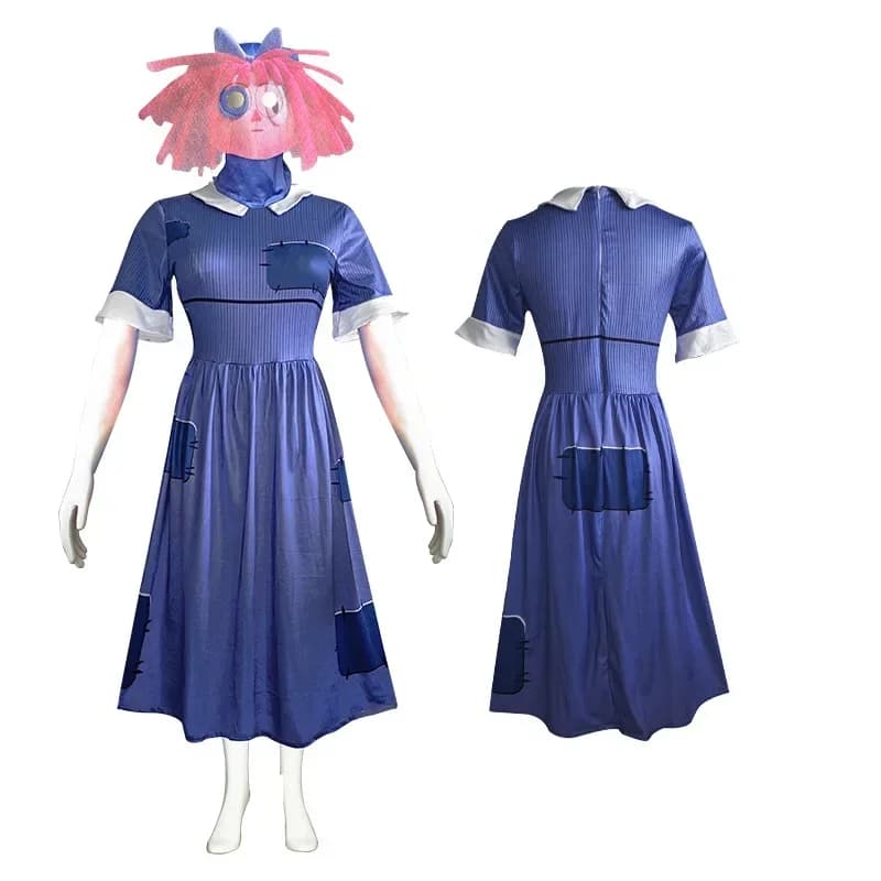 Costume Cosplay Pomni, Vestito Anime Ragatha, Uniforme da Clown, Costumi di Carnevale per Donne e Uomini Unisex