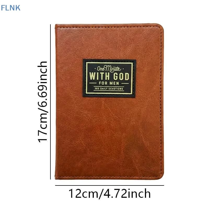 【KC】365 Days Daily Prayer Leather Brown And Pink Notebook Portable Daily Devotional Journal Faith Stationery Supplies For Women