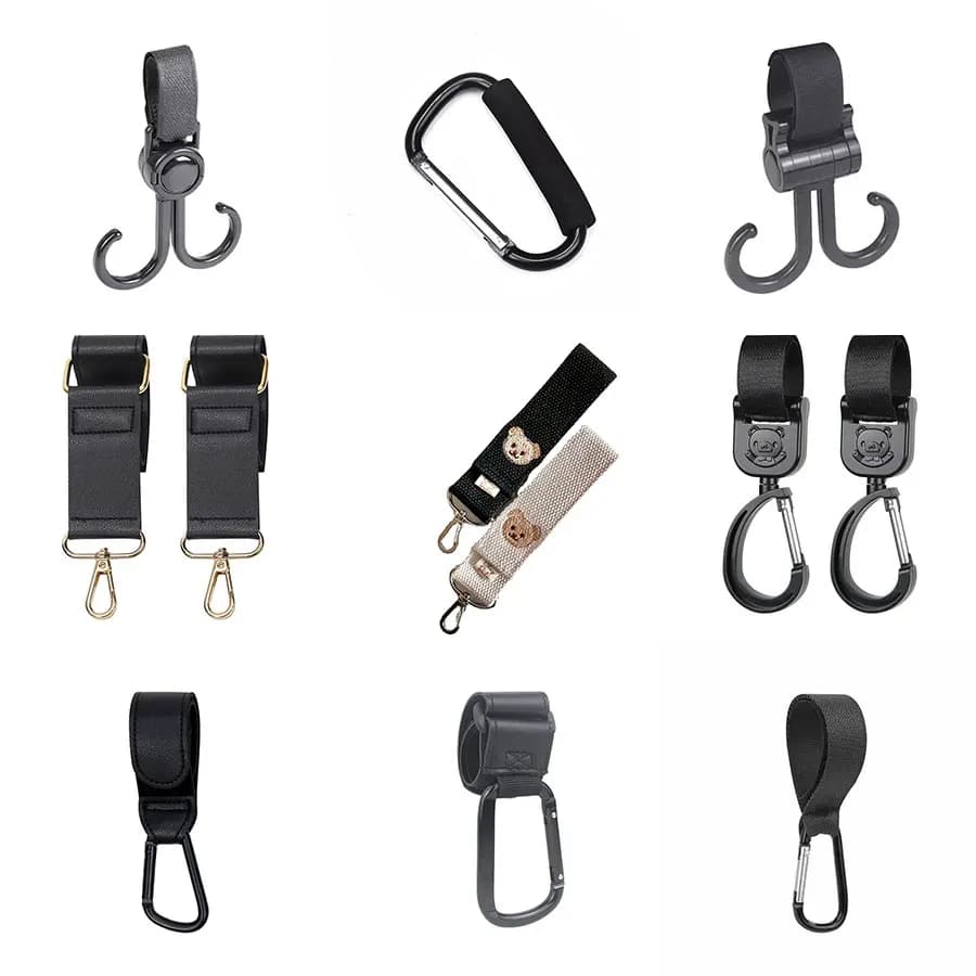 1/2 pezzi gancio per passeggino passeggino borsa appesa custodia anticaduta gancio per passeggino per bambini accessori per auto