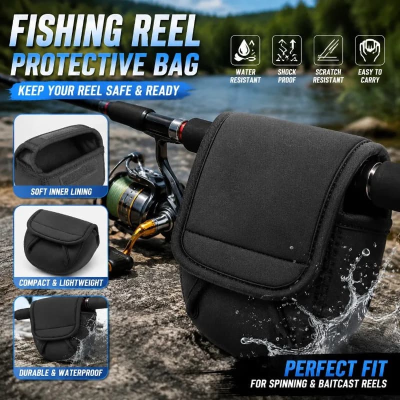 Fishing Reel Protective Cover Bag Spinning Reel Case Pouch Holder for 500-8000 Size Reels Outdoor Angling Gear Storage Accessory