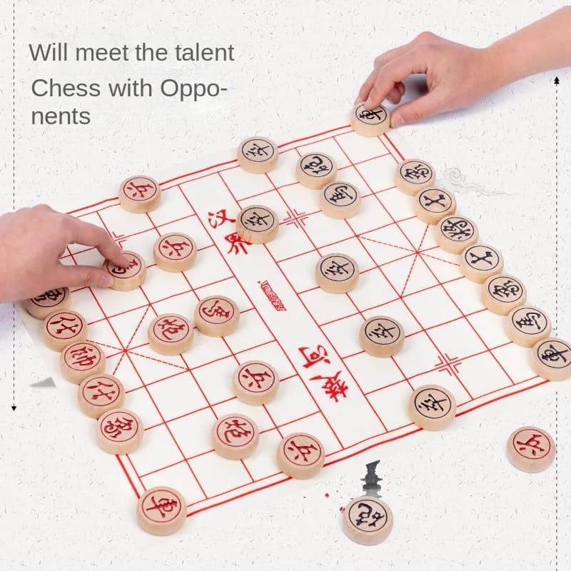 set di scacchi cinesi in legno massello educazione bambini pensiero logico giocattolo speciale gioco di scacchi per l'addestramento di interazione genitore-figlio