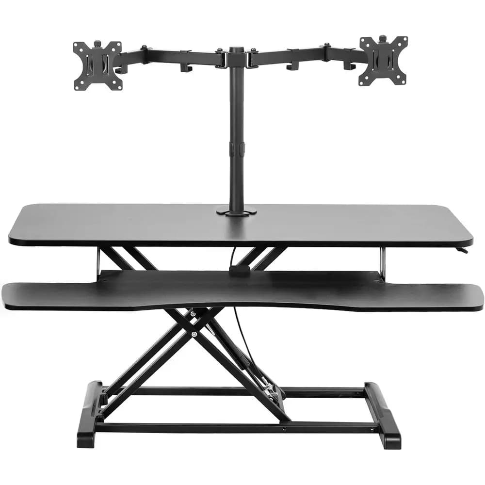 42 Adjustable Standing Desk Converter with Dual Monitor Stand, 13-30 Screens, Black