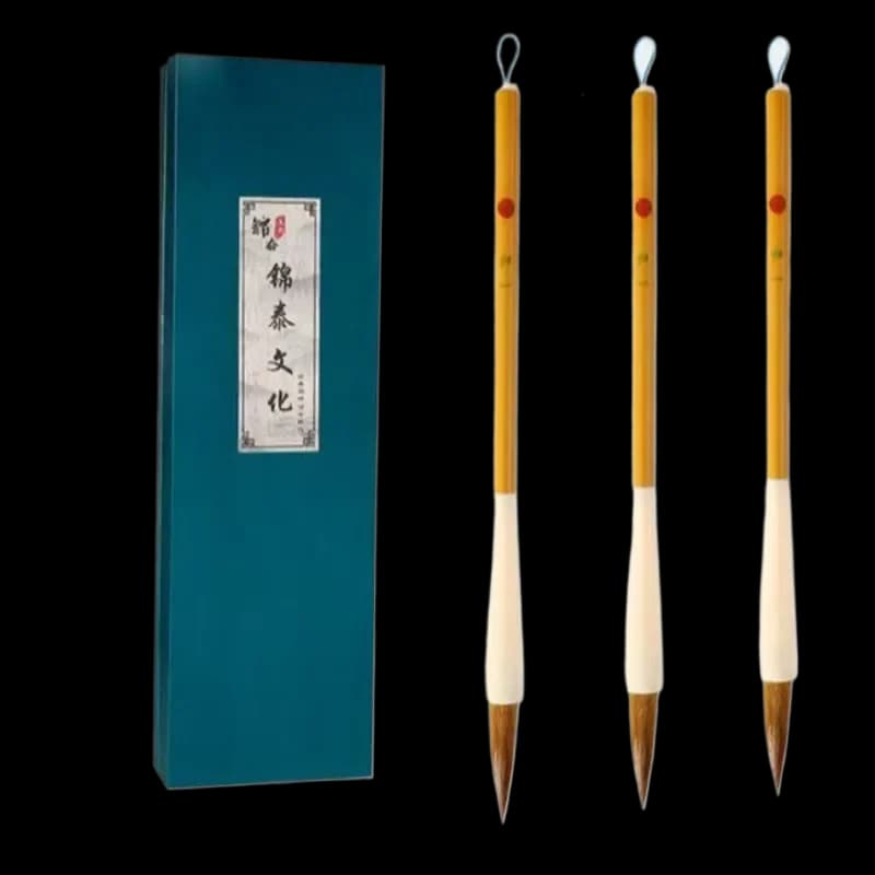 Regular Script Weasel Hair Calligraphy Brush Set Soft Woolen Hair Chinese Calligraphy Painting White Cloud Brush Pen Beginner
