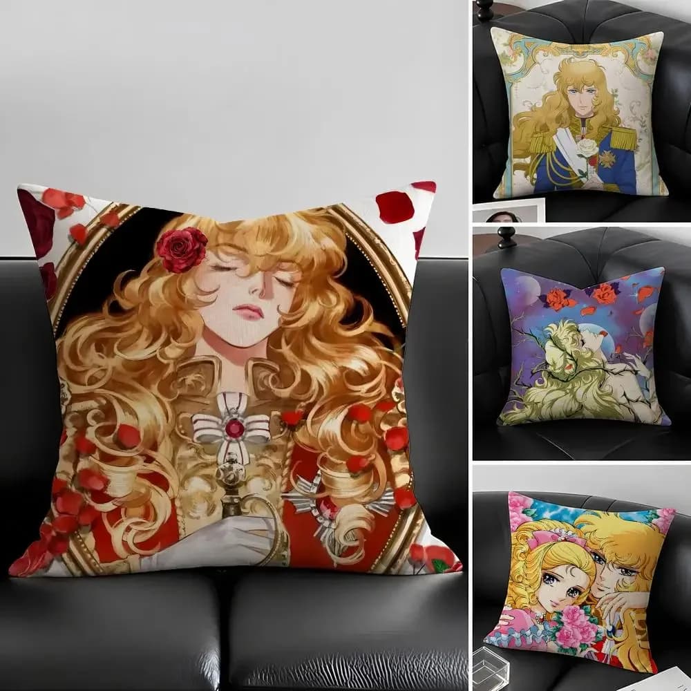 Set di fodere per cuscini in lino naturale Anime TRVL O-Oscar, decorazione tutto in uno per divano, camera da letto e sedia