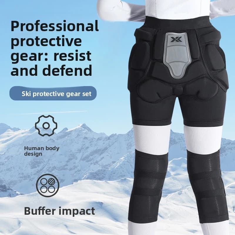 Nuovi Pantaloncini Protettivi 3D Imbottiti di Alta Gamma con Imbottitura Glutei in EVA e Protezioni in Silicone con Ginocchiere per Ciclismo, Snowboard e Pattinaggio
