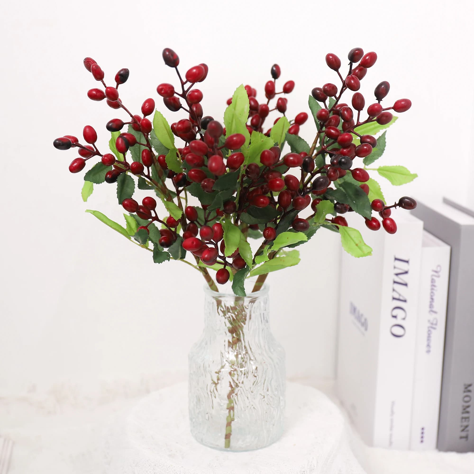 Foam Artificial Berry Branch Flowers Fake Plants Fruit Wedding Home Table Party Decor Christmas New Year DIY Accessories