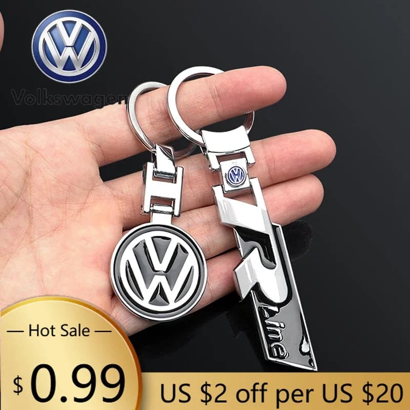 Portachiavi Volkswagen R-Line con stemma originale in lega di zinco, antifurto, organizer per chiavi auto, regalo per me
