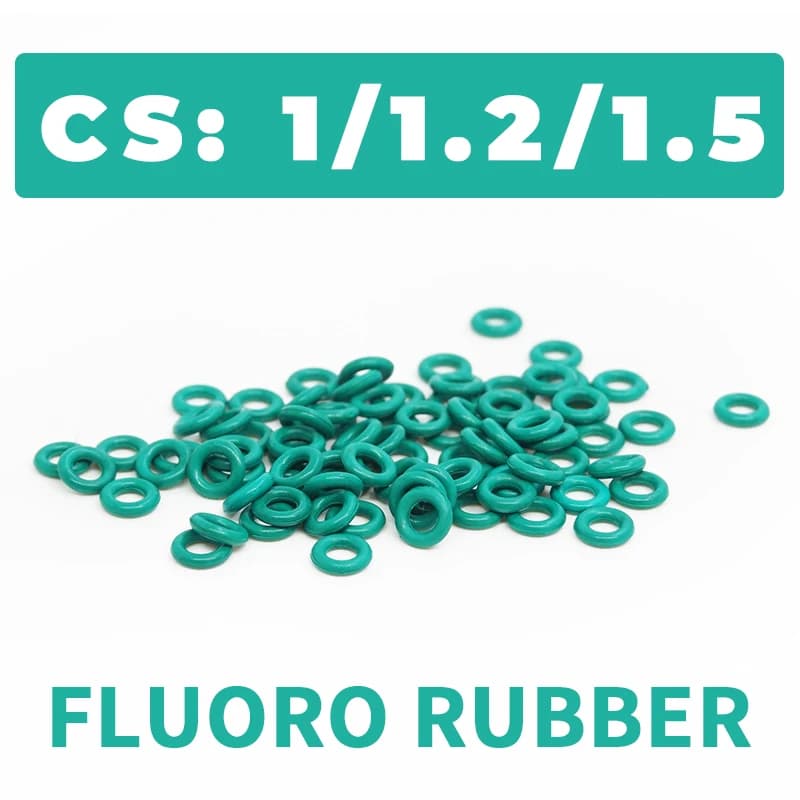 Spessore CS1/1.2/1.5mm Verde FKM O-ring FPM guarnizione di tenuta in gomma fluorurata elasticità anello rondella in gomma Spot all'ingrosso
