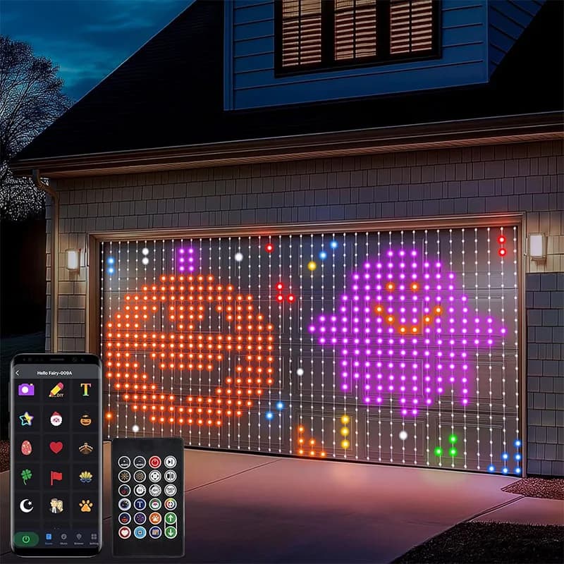 Luci per tende intelligenti 400 LED Lucine RGB App Bluetooth Stringa LED Telecomando Sincronizzazione musicale fai da te Finestra Camera da letto Decorazioni per feste