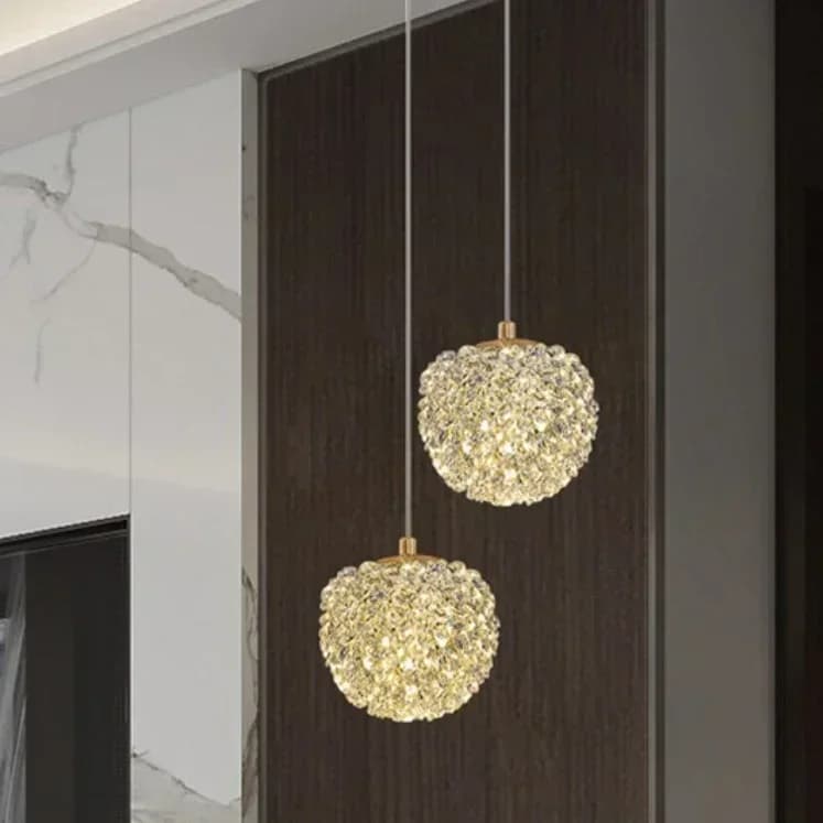 Modern Style High-grade Crystal Chandelier Warm Romantic Light and Luxurious Bedside Lamp Long-line Bedroom Corridor Lamp