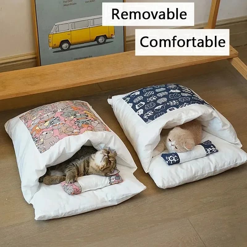 Cuccia Rimovibile per Animali Domestici, Comoda Casa per Gatti e Cani di Piccola Taglia