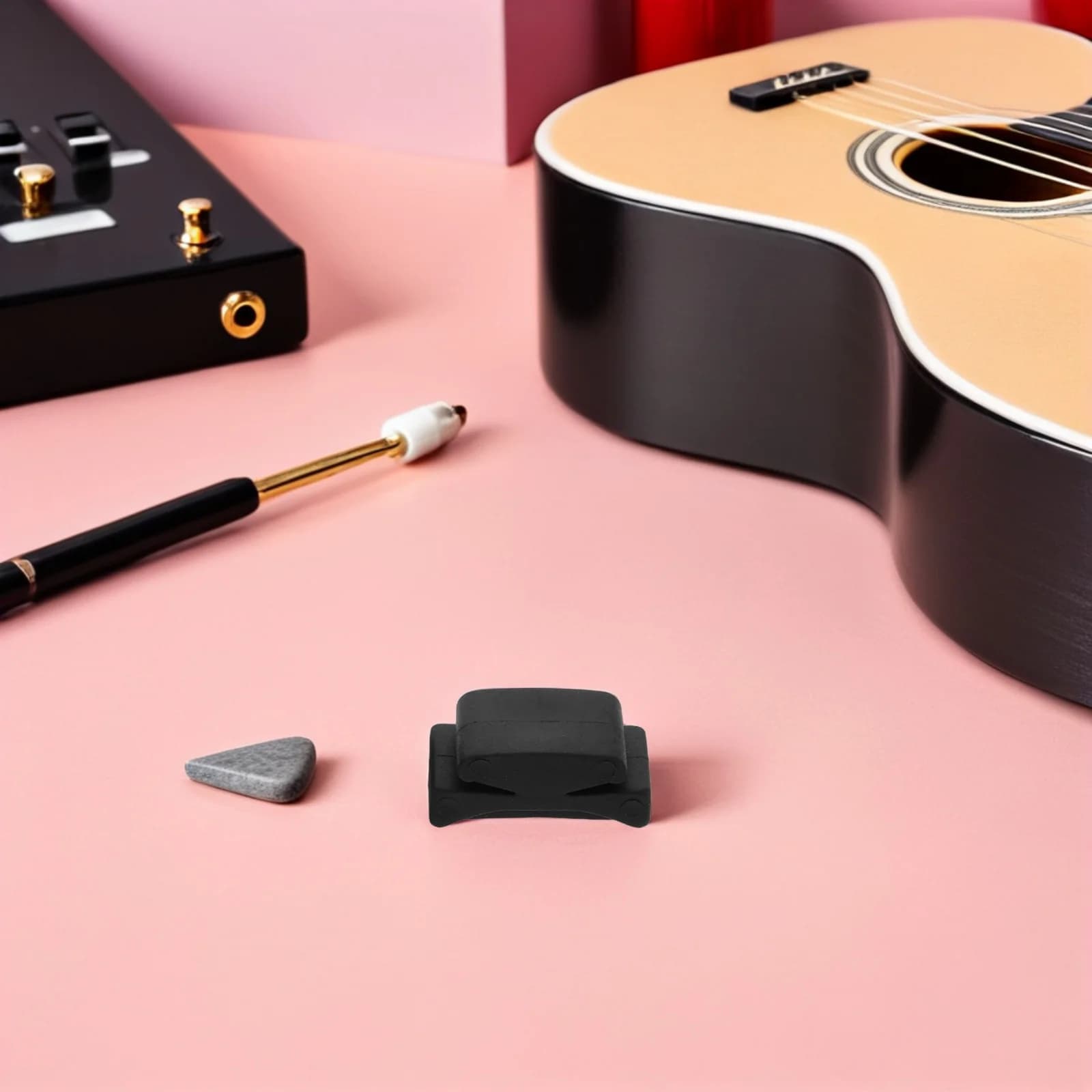 5 pezzi in gomma per plettro per chitarra, supporto per paletta, organizer per plettro antiscivolo, clip di archiviazione portatile per basso acustico, ukulele