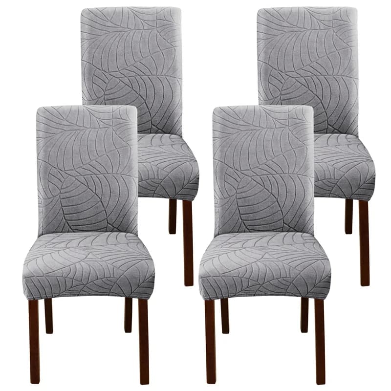 1 coprisedia jacquard a foglia, rimovibile ed elasticizzato, universale, tinta unita, per sala da pranzo, hotel, banchetti