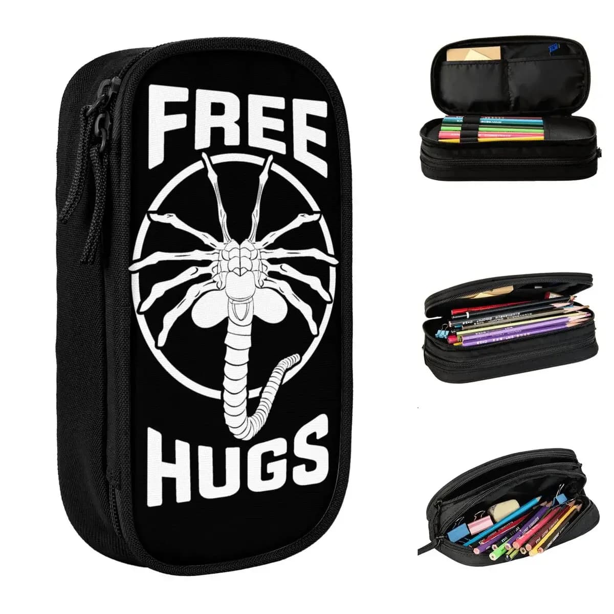 Facehugger gratuito Hugs Alien Romulus Astucci per matite Astucci Portapenne per studenti Borsa grande Materiale scolastico Regali di cancelleria