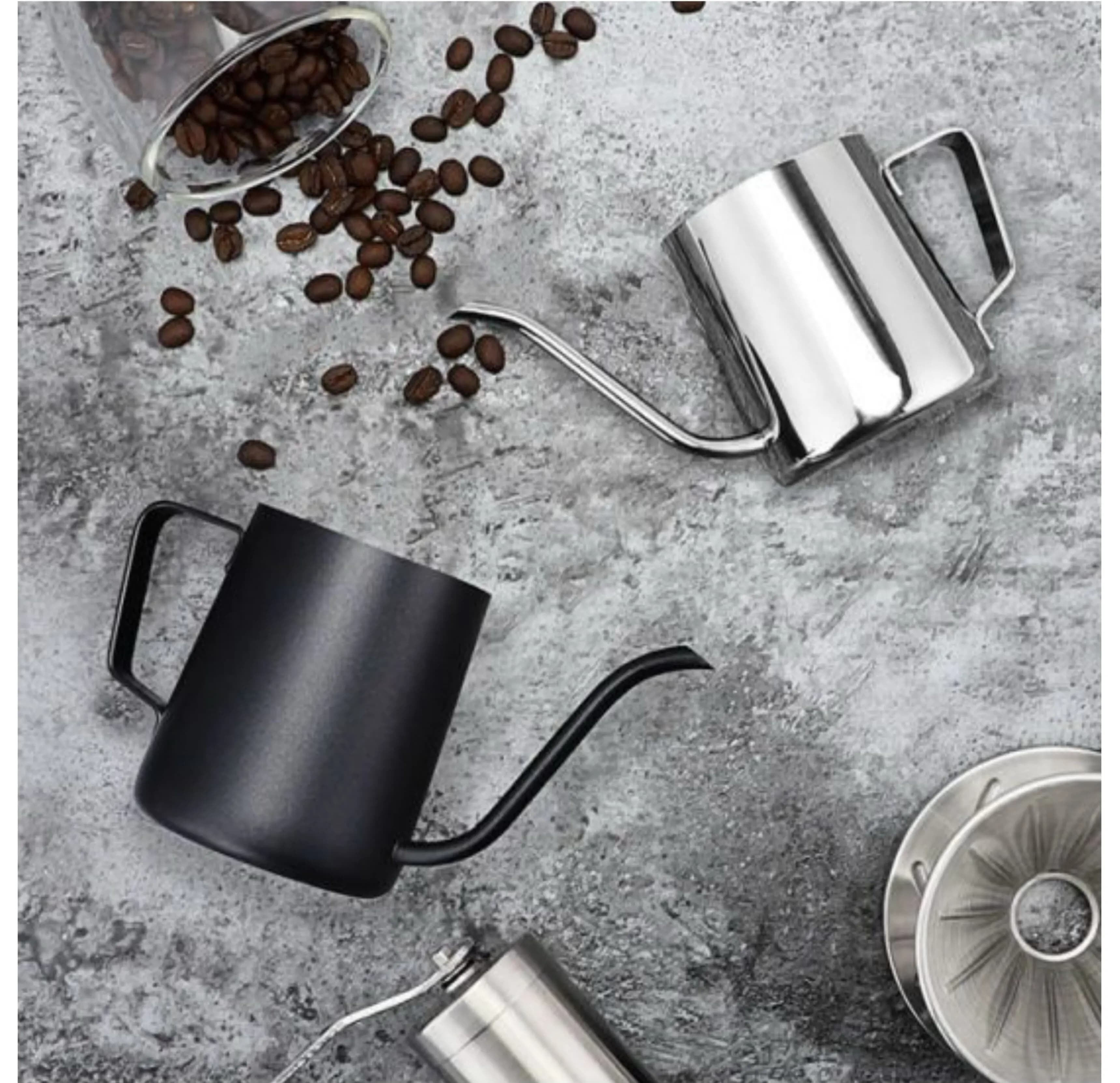 Bollitore a collo di cigno in acciaio inossidabile 304 caffettiera con beccuccio lungo e stretto caffettiera manuale teiera da 250 ml senza coperchio