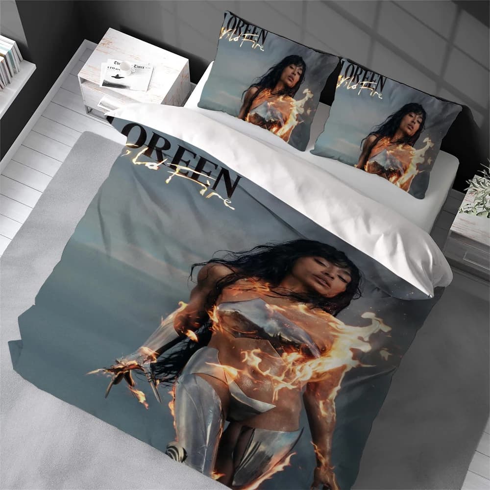 Singer Loreen Wildfire Cover Set, Bed Linen Style Home, Soft Cotton, Set 3 Pieces, Student's Dormitory Gift