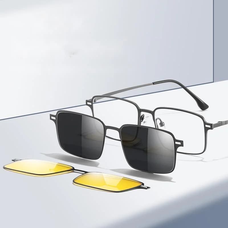 COHK occhiali Anti luce blu In metallo con Clip magnetica su occhiali da sole polarizzati uomo 2024 nuovo stile 3 In 1 occhiali da sole UV400 Eyewear