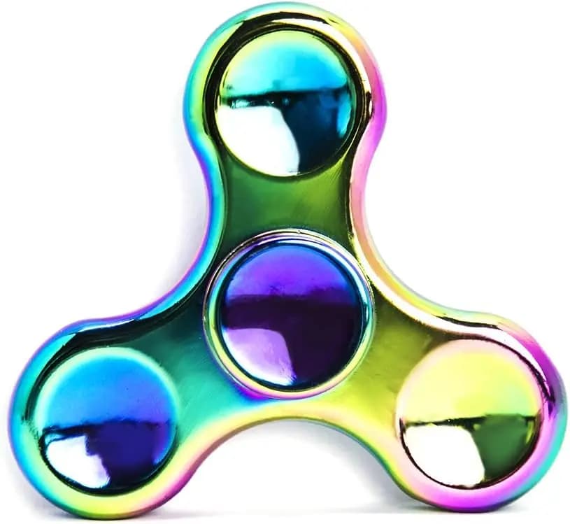 Fidget Spinner Arcobaleno - Giocattolo Antistress in Metallo Acciaio Inossidabile per Bambini e Adulti