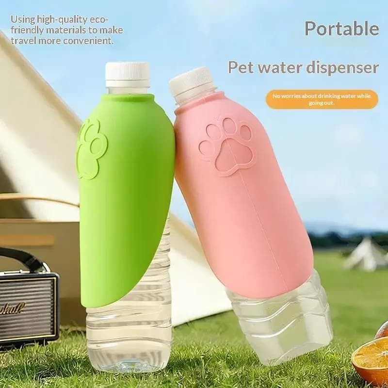 Pet Water Dispenser Foldable Silicone Dog Water Bowl Portable Pet Drinking Cup Universal Bottle Mouth Outdoor Dog Water Feeder