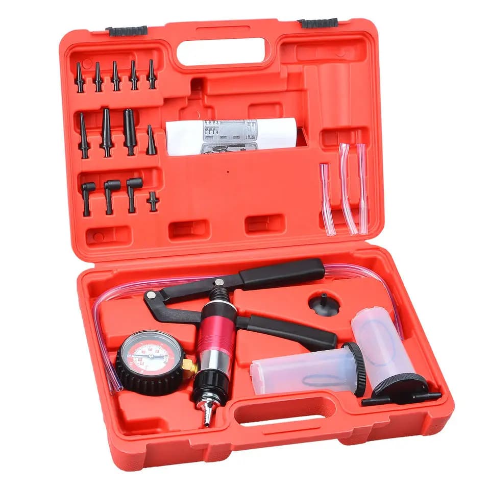 Kit tester per pompa a pistola a vuoto manuale da 21 pezzi Kit di spurgo per spurgo liquido freni per camion auto moto