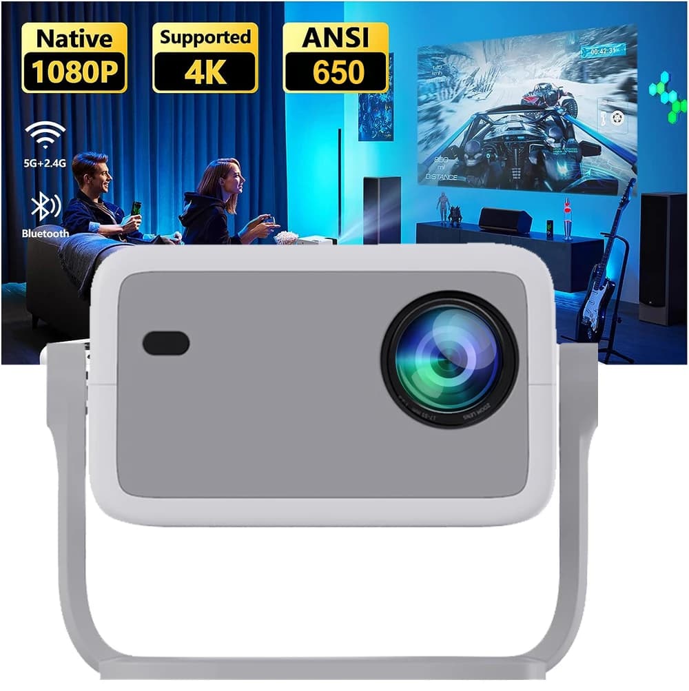 WZATCO WL018 Proiettore Full HD 1080P 4K Android 5G WiFi Messa a fuoco automatica Proiettore portatile 3D Smart Video Home Theater Proiettore Proyect