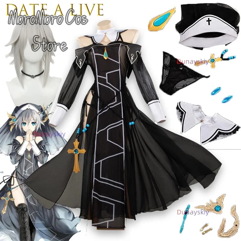 ‌ ‌ Dunayskiy Nishimura Nia Angel Wings Abito cosplay bianco stile Lolita con nastro ricamato e finiture in piume Anime femminile