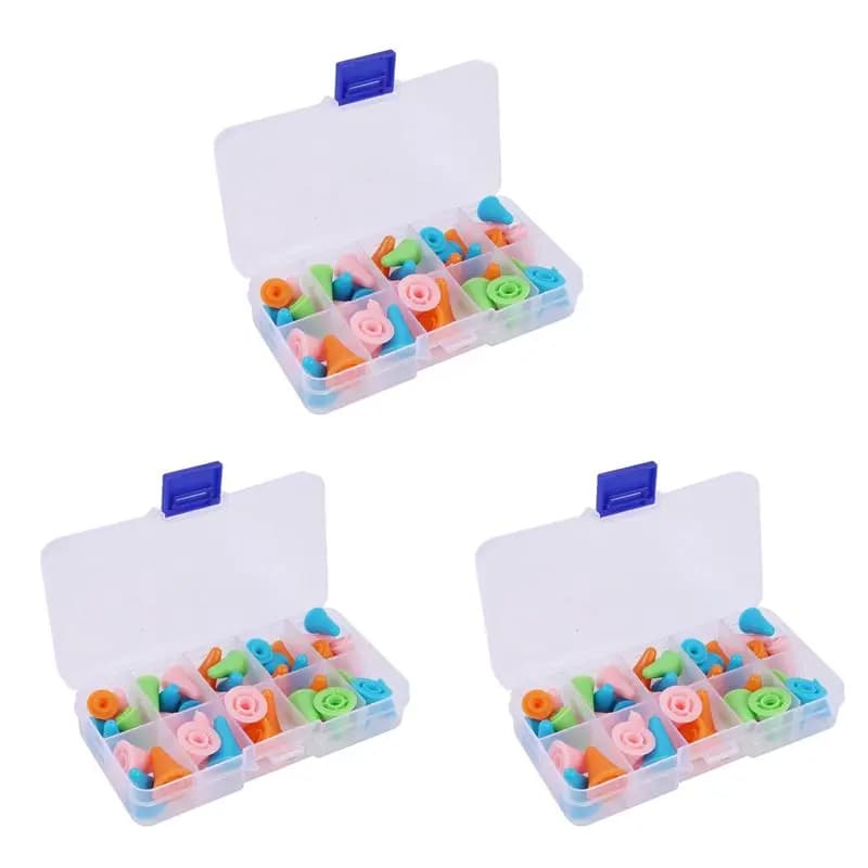 BHBD-120 Pezzi di Protezioni per Punte di Ferri da Maglia Multicolore, con Scatola in Plastica, 2 Misure