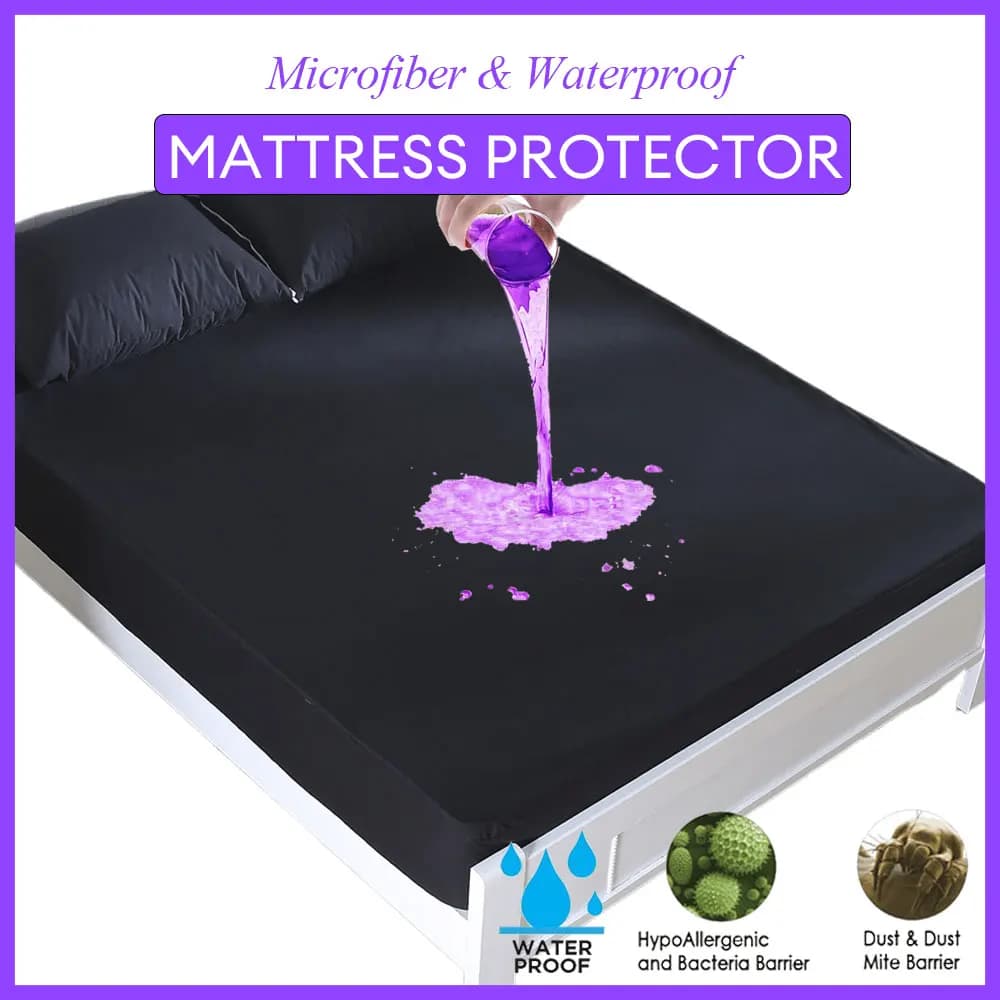 Coprimaterasso impermeabile con protezione per materasso solido Coprimaterasso per letto nero/grigio/blu navy